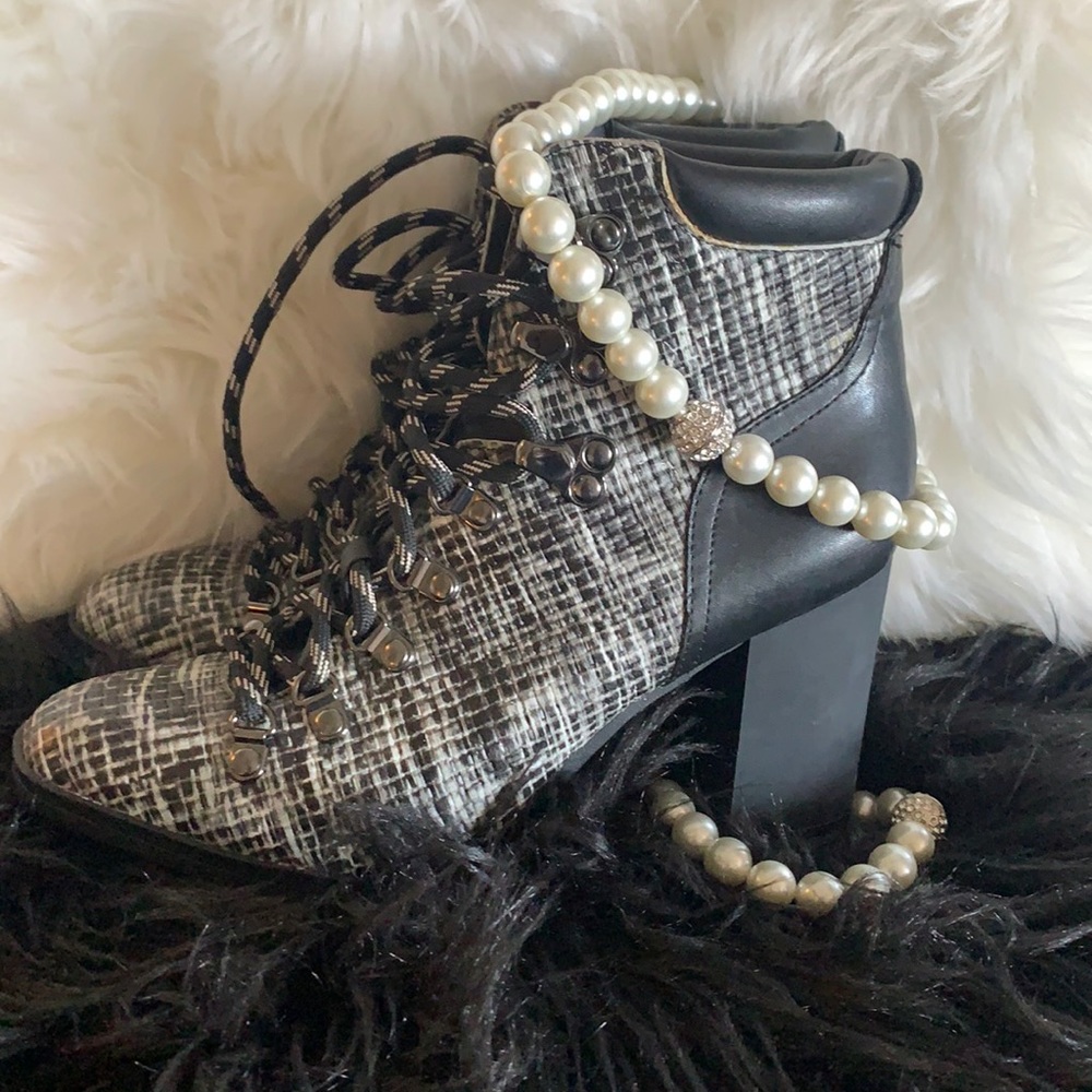 Black lace up boot